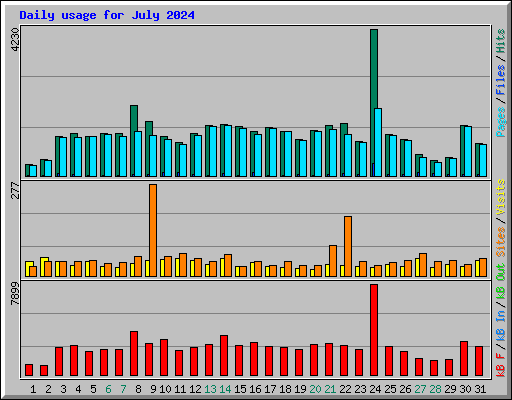 Daily usage for July 2024